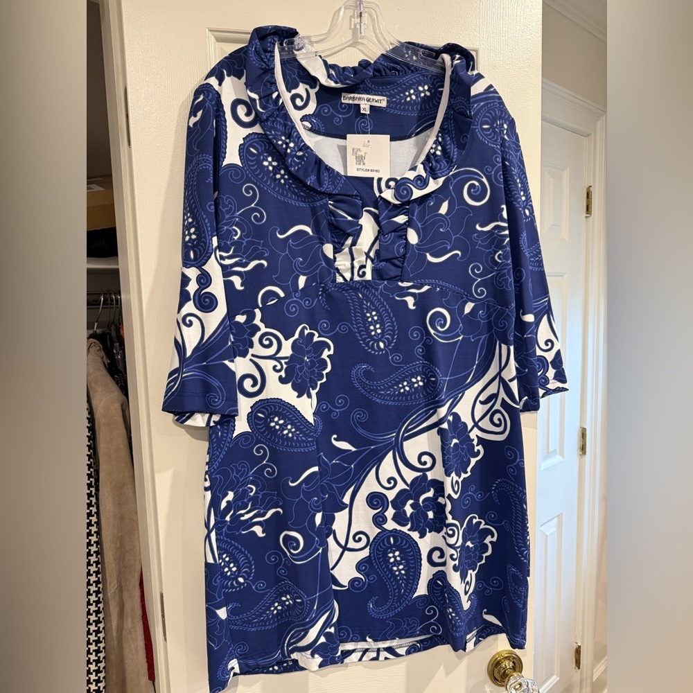 Blue and White Dress